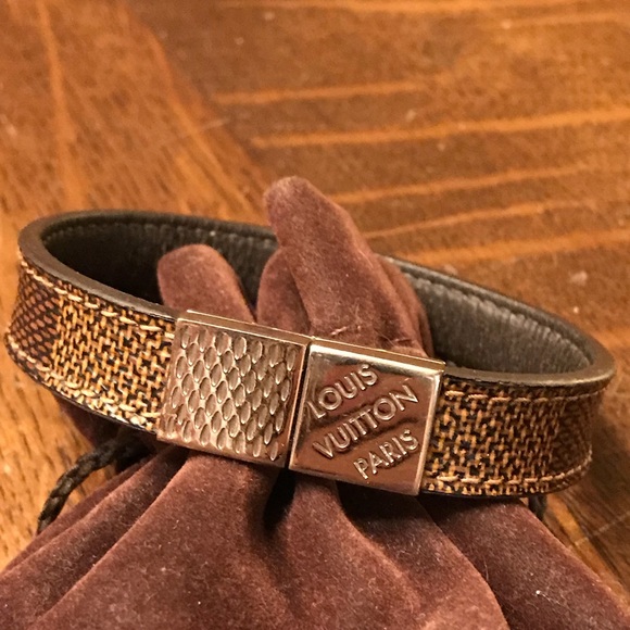 Louis Vuitton leather Damier bracelet - Picture 2 of 7